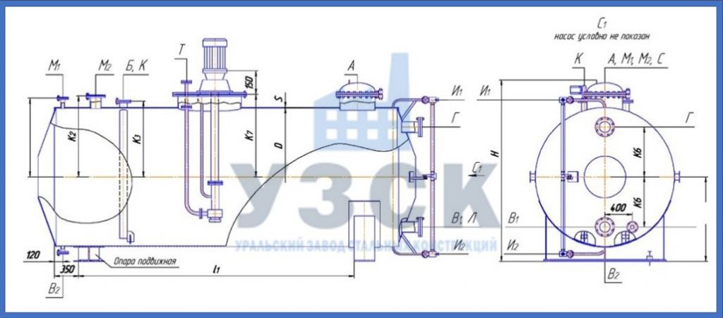 Чертеж емкости ГКК в Муроме